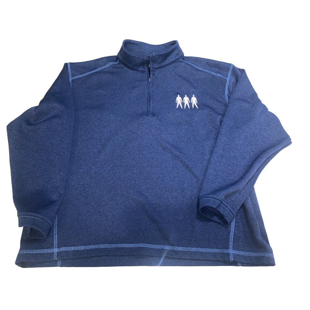 Pebble Beach Performance Pullover Blue 1/4 Zip Sweater - Medium